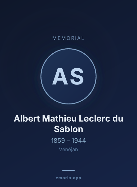 Memorial portrait of Albert Mathieu Leclerc du Sablon