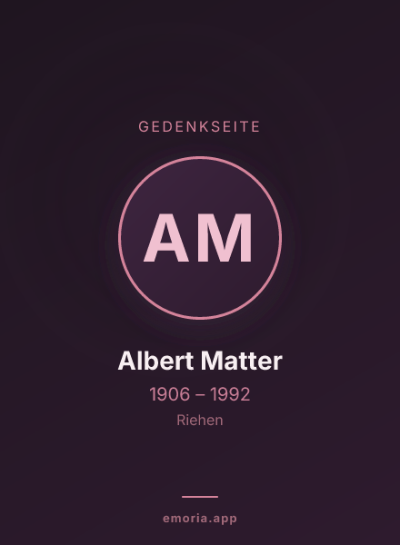 Gedenkportrait von Albert Matter