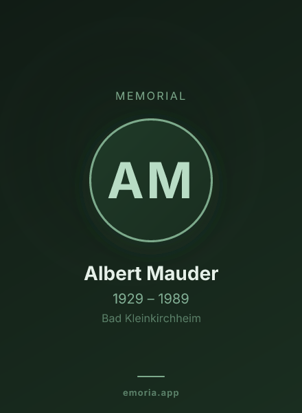 Memorial portrait of Albert Mauder