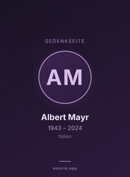 Gedenkportrait von Albert Mayr