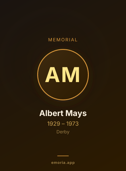 Memorial portrait of Albert Mays