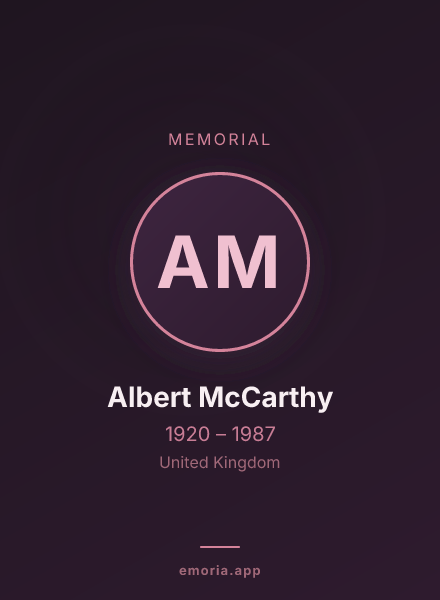 Memorial portrait of Albert McCarthy