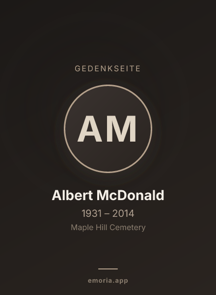 Gedenkportrait von Albert McDonald