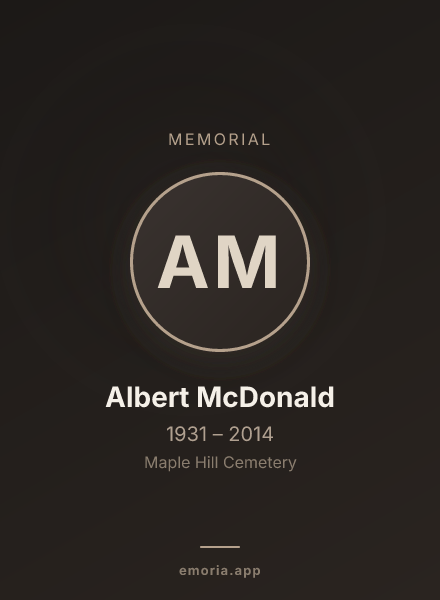 Memorial portrait of Albert McDonald