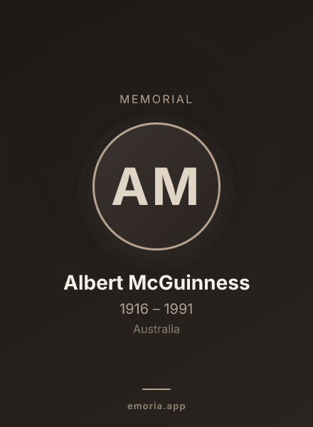 Memorial portrait of Albert McGuinness