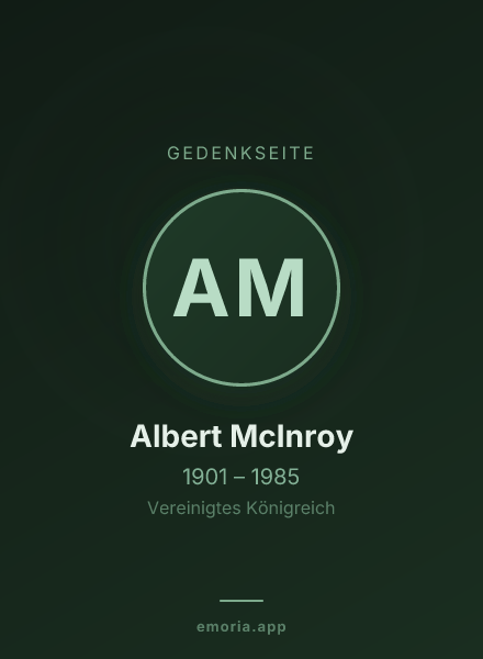 Gedenkportrait von Albert McInroy