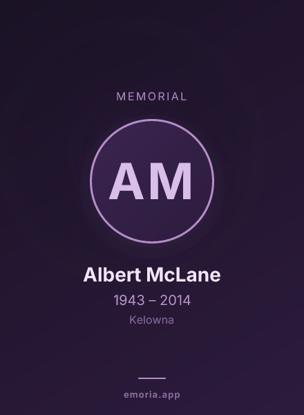 Memorial portrait of Albert McLane