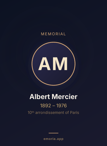 Memorial portrait of Albert Mercier