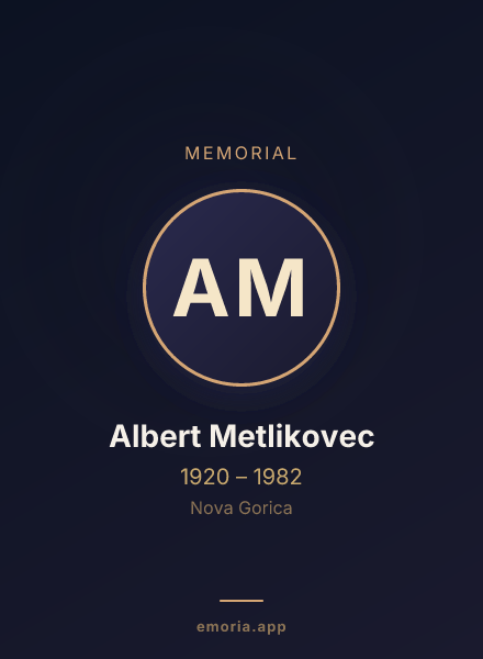Memorial portrait of Albert Metlikovec