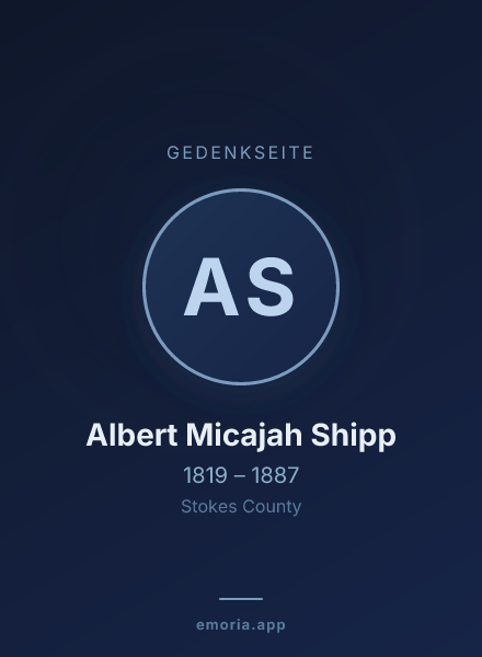 Gedenkportrait von Albert Micajah Shipp