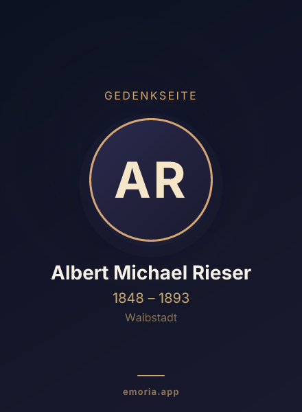 Gedenkportrait von Albert Michael Rieser