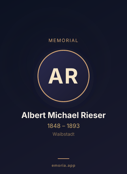 Memorial portrait of Albert Michael Rieser