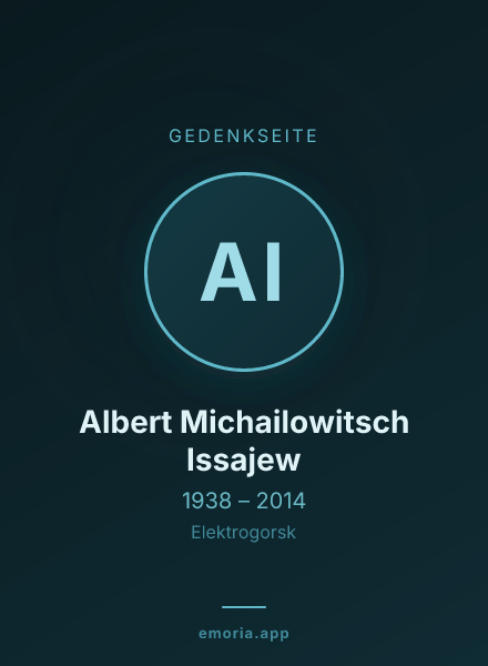 Gedenkportrait von Albert Michailowitsch Issajew