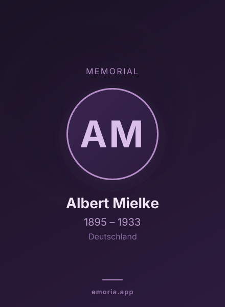 Memorial portrait of Albert Mielke