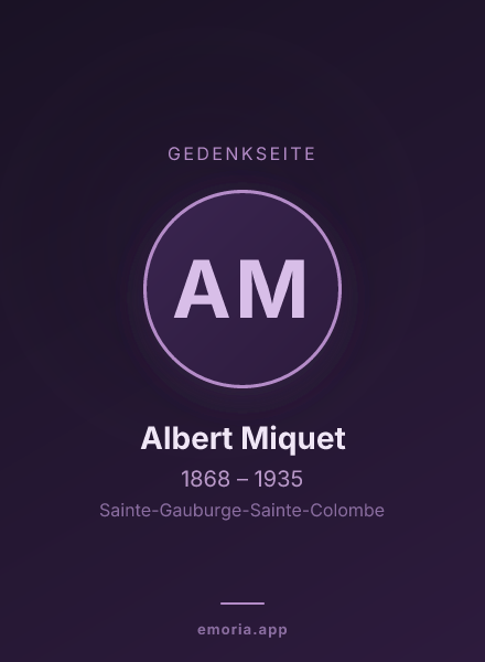 Gedenkportrait von Albert Miquet