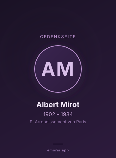 Gedenkportrait von Albert Mirot