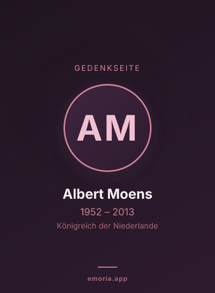Gedenkportrait von Albert Moens