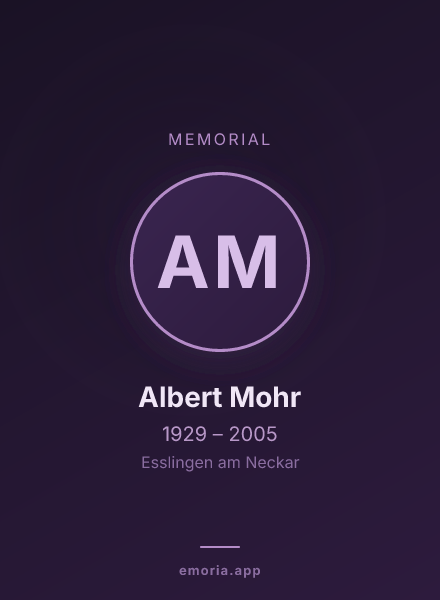 Memorial portrait of Albert Mohr