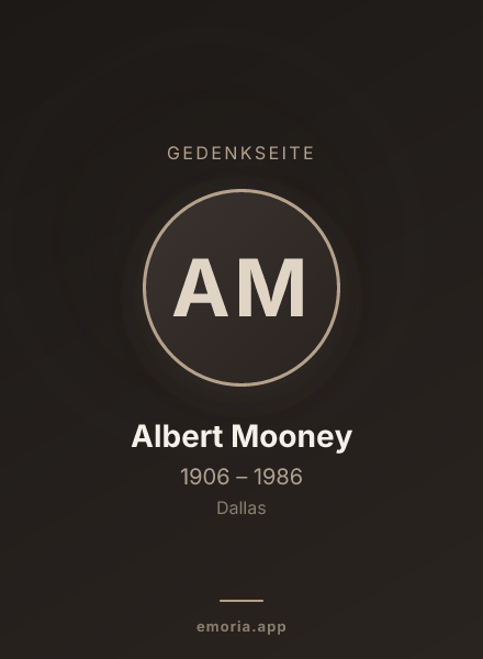 Gedenkportrait von Albert Mooney
