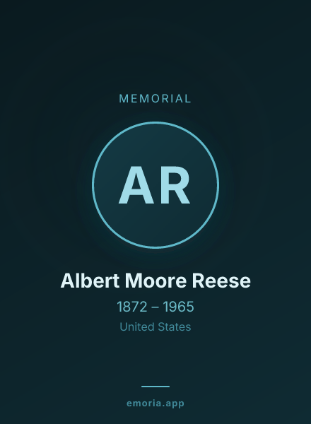 Memorial portrait of Albert Moore Reese