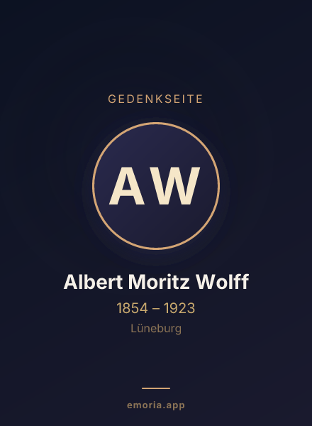 Gedenkportrait von Albert Moritz Wolff