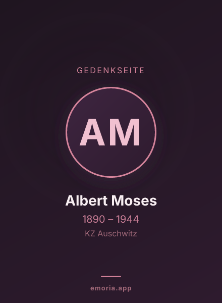 Gedenkportrait von Albert Moses