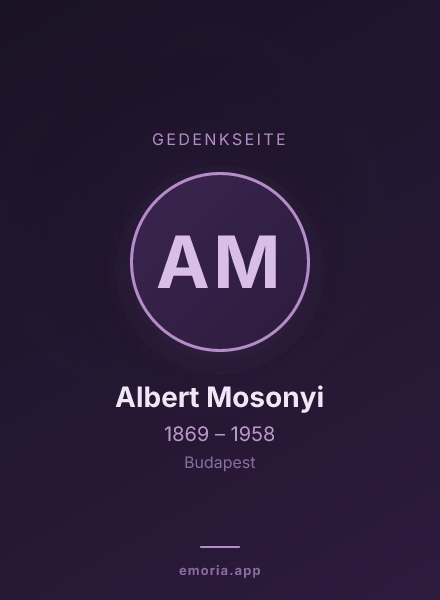 Gedenkportrait von Albert Mosonyi