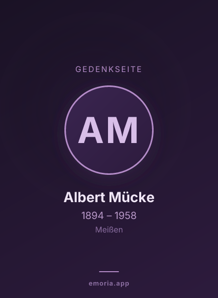Gedenkportrait von Albert Mücke
