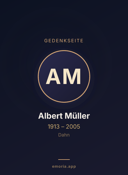 Gedenkportrait von Albert Müller