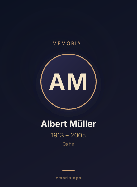 Memorial portrait of Albert Müller