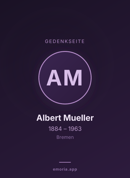 Gedenkportrait von Albert Mueller