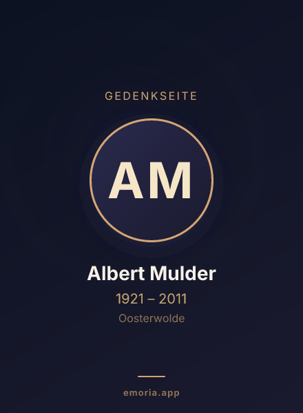 Gedenkportrait von Albert Mulder