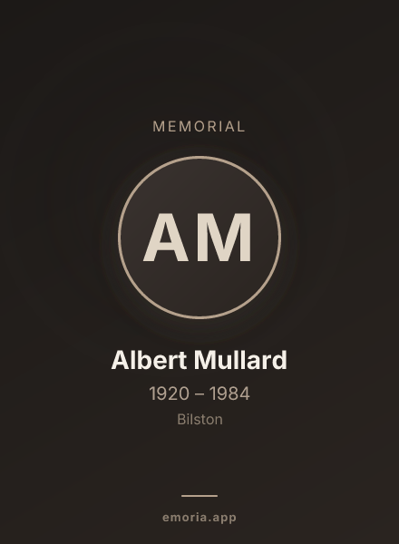 Memorial portrait of Albert Mullard
