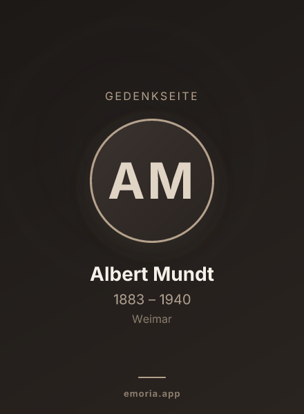Gedenkportrait von Albert Mundt