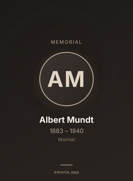 Memorial portrait of Albert Mundt