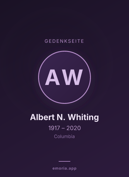 Gedenkportrait von Albert N. Whiting