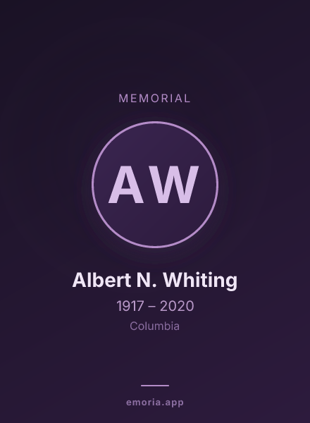 Memorial portrait of Albert N. Whiting