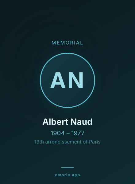 Memorial portrait of Albert Naud