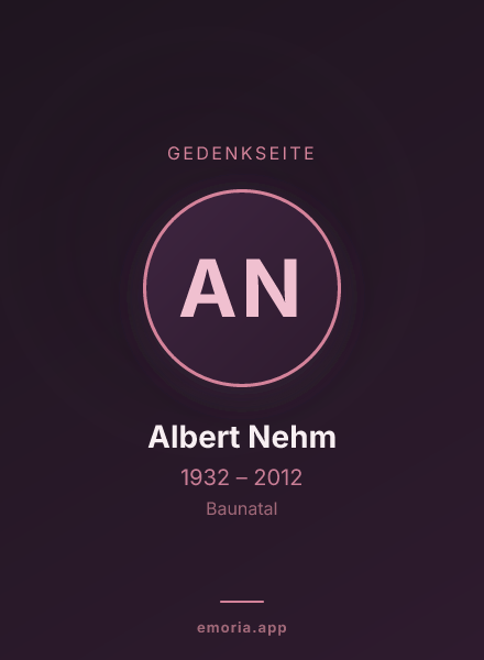 Gedenkportrait von Albert Nehm