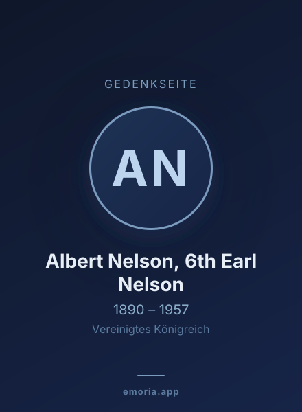 Gedenkportrait von Albert Nelson, 6th Earl Nelson