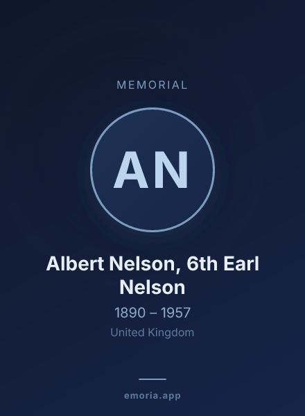 Memorial portrait of Albert Nelson, 6th Earl Nelson
