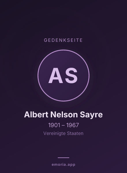 Gedenkportrait von Albert Nelson Sayre