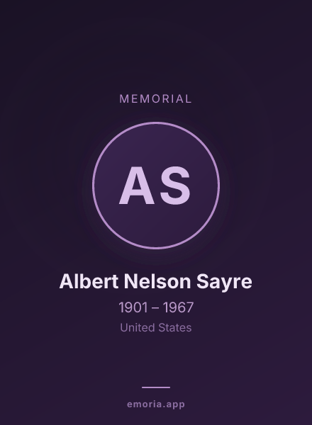 Memorial portrait of Albert Nelson Sayre