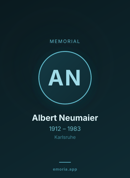 Memorial portrait of Albert Neumaier