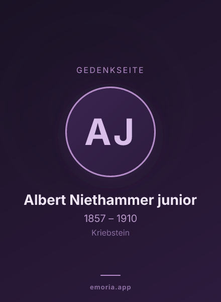 Gedenkportrait von Albert Niethammer junior
