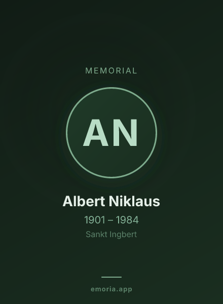 Memorial portrait of Albert Niklaus