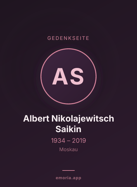 Gedenkportrait von Albert Nikolajewitsch Saikin