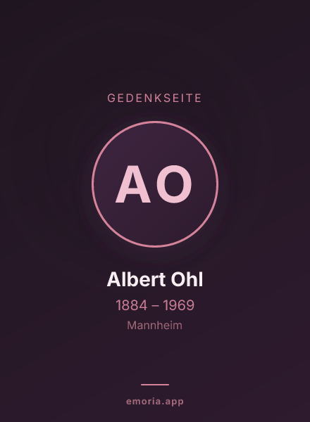 Gedenkportrait von Albert Ohl