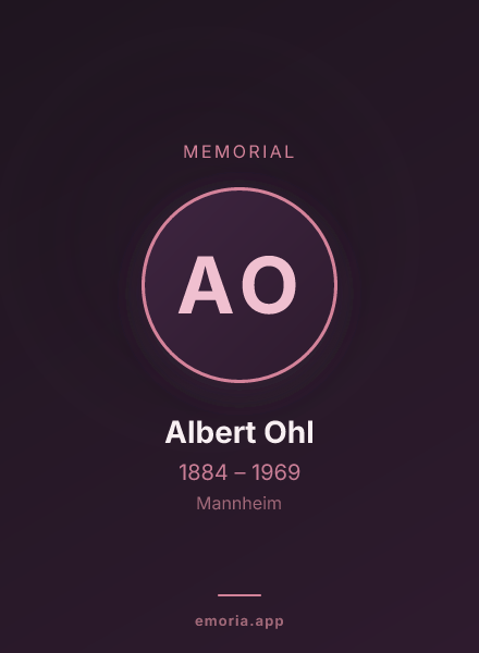 Memorial portrait of Albert Ohl