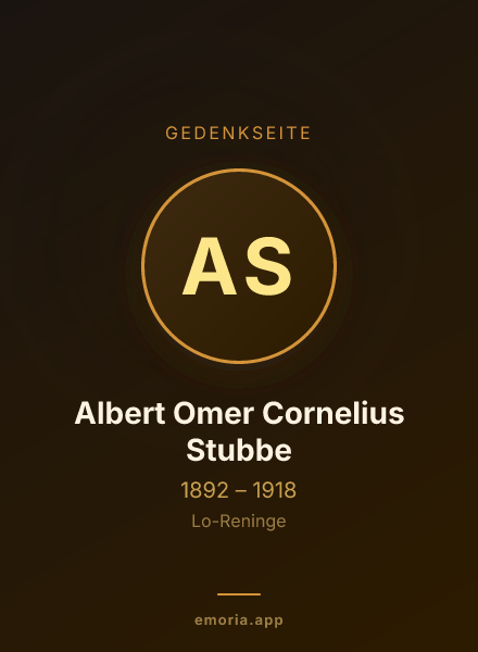 Gedenkportrait von Albert Omer Cornelius Stubbe